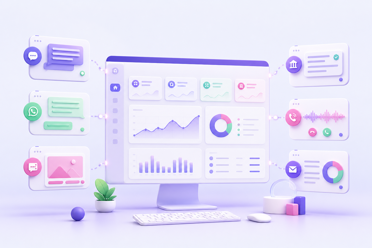 Canny omnichannel communication dashboard illustration